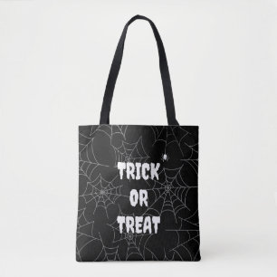 Trick oder Treat Spiderweb Black Halloween Tote Ba Tasche