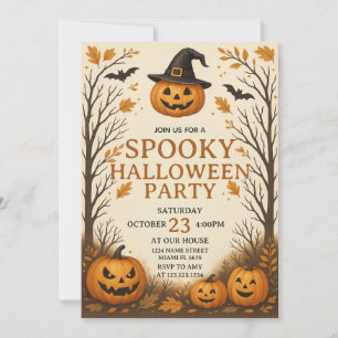 Trick oder Treat Spooky Halloween-Party Einladung