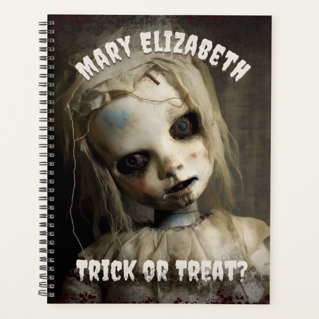 Trick oder Treat Spuk Doll 80er Horror Planer (Vorderseite)