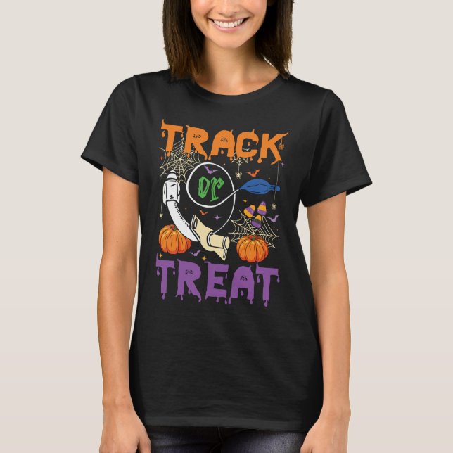 Trick oder Treat T - Shirt Spooky Halloween Gesche (Vorderseite)