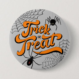 Trick oder Treat Typografie mit Spinnen ID680 Button