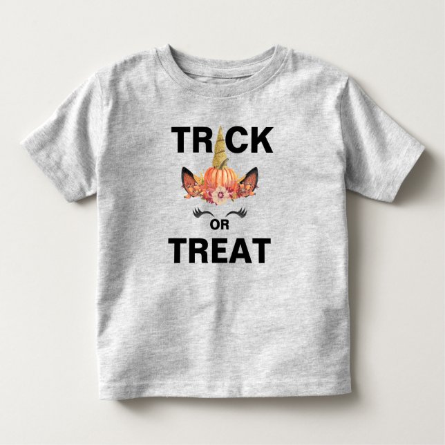 Trick oder Treat Unicorn Kleinkind Fine Jersey T - Kleinkind T-shirt (Vorderseite)