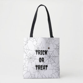 Trick oder Treat White Spiderweb Spiderweb Hallowe Tasche