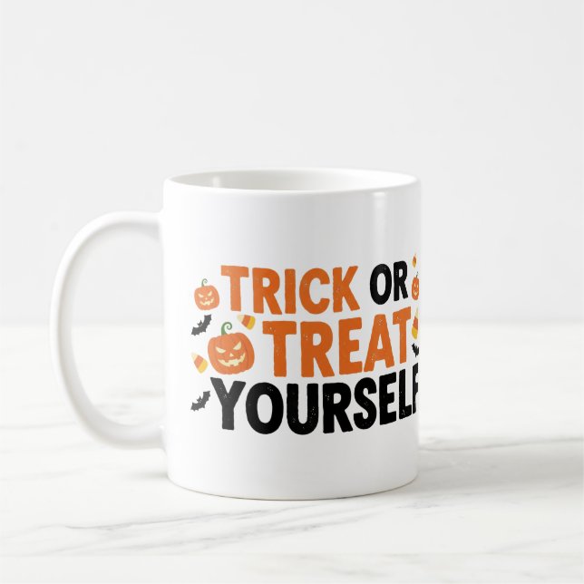 Trick oder Treat you self - Funny Halloween Tasse (Links)
