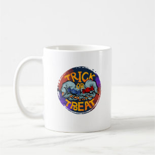 Trick oder Treat - Zombie Hand mit Süßigkeiten Kaffeetasse
