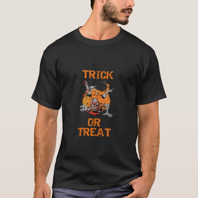 Trick oder Treat Zombie Pumpkin Halloween Tank Top (Vorderseite)