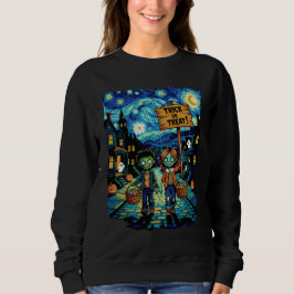 Trick oder Treat Zombies - Van Gogh Starry Hallowe Sweatshirt