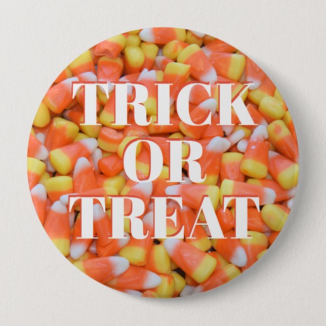 Trick oder Treat - Zuckermais - Halloween Button (Vorderseite)