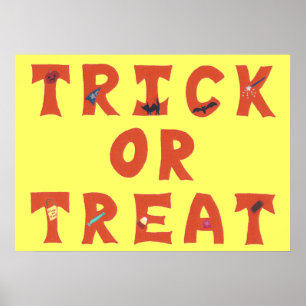 Trick- oder Treatdekor Halloween-Poster Poster