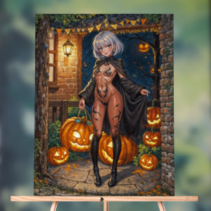 Trick oder Treater, mutiges Halloween-Kostümmädche Acrylschild