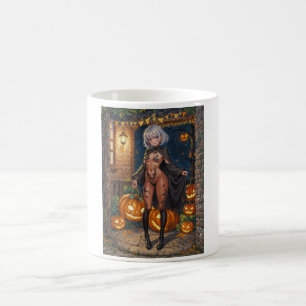 Trick oder Treater, mutiges Halloween-Kostümmädche Kaffeetasse