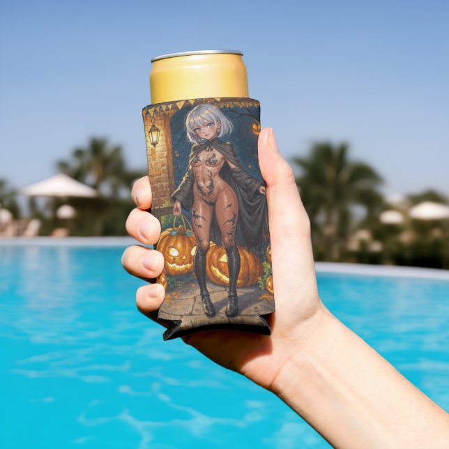 Trick oder Treater, mutiges Halloween-Kostümmädche Selters Dosenkühler (In Situ Pool)