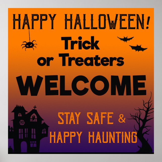Trick oder Treaters Begrüßungspalette Poster (Vorne)
