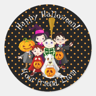 Trick oder Treaters Halloween Classic Round Label Runder Aufkleber