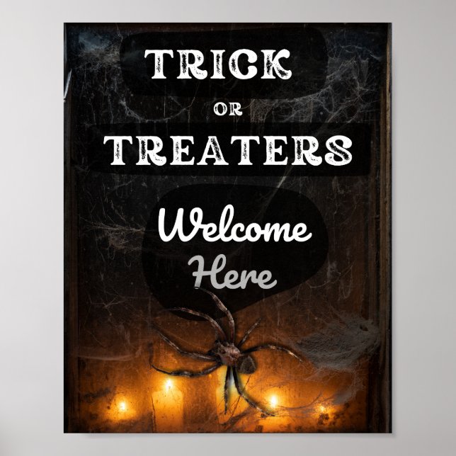 Trick oder Treaters Willkommen hier Spooky Hallowe Poster (Vorne)