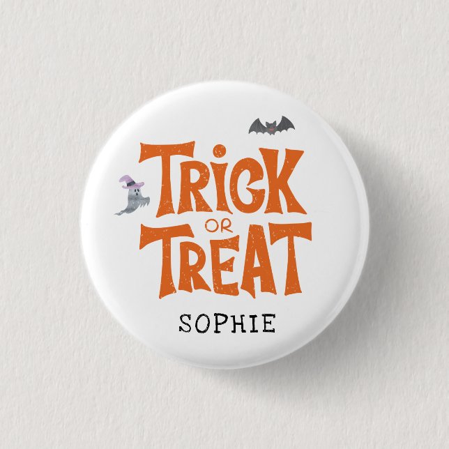 Trick- oder TreatHalloween-Familienkleidung Button (Vorderseite)