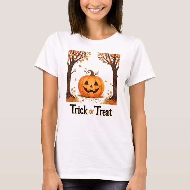 Trick oder Treff Halloween Jack o'lantern T-Shirt (Vorderseite)
