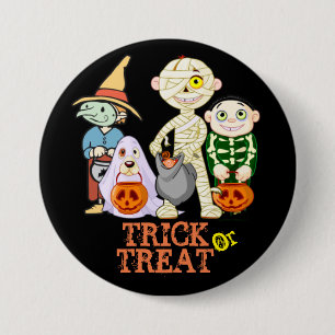 Trick oder Treff Halloween Large, 3 Inch Button