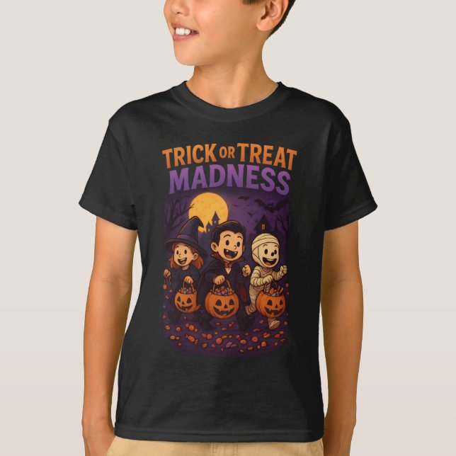 Trick oder Treppen Halloween-Kleidung männliche Fr T-Shirt (Vorderseite)