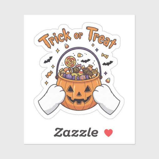 Trick- oder Treppenpaws - Niedliches KatzenHallowe Aufkleber (Blatt)