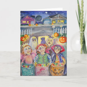 Trick oder Trete! Aquarell Karte