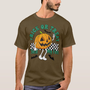 Trick oder Trete riechen meine Füße feuchte Kürbis T-Shirt