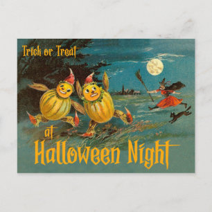 Trick oder Trete zu Halloween Night Postkarte