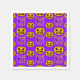 Trick oder Treten Creepy Pumpkins Halloween-Party Serviette