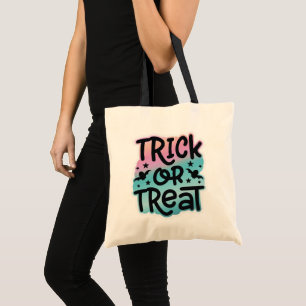 Trick oder Treten für lila und Aquamarine Stars un Tragetasche
