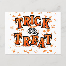 Trick oder Treten Halloween-Postkarten Postkarte
