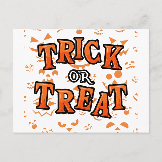 Trick oder Treten Halloween-Postkarten Postkarte (Vorderseite)