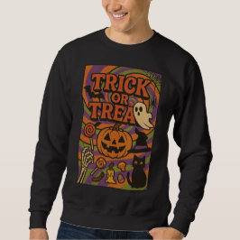 Trick oder Treten kompletter Brust Halloween Kleid Sweatshirt