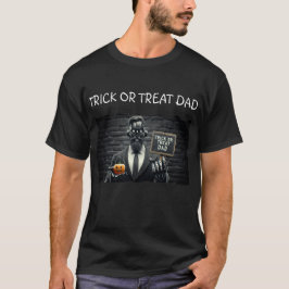 Trick oder Treten Vater AI Robot mit Pumpkin & Sig T-Shirt