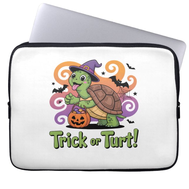 Trick oder Turt Funny Turtle Halloween Laptopschutzhülle (Vorderseite)