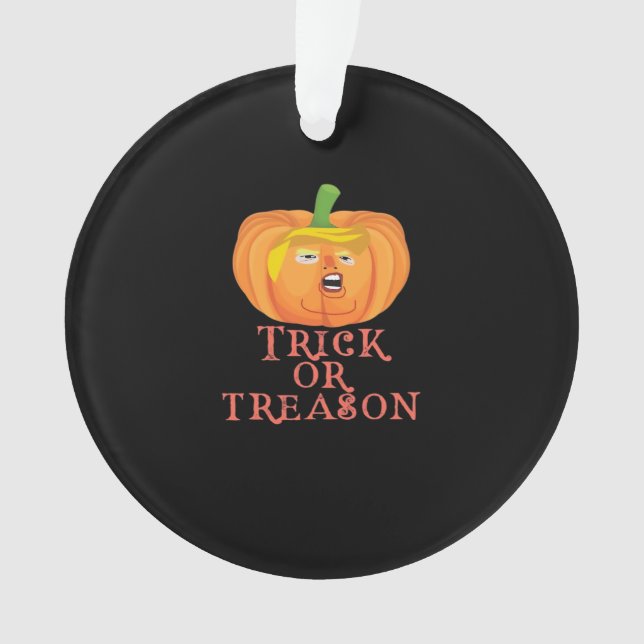 Trick oder Verrat Halloween Einprägen Trumpkin-Des Ornament (Vorderseite)