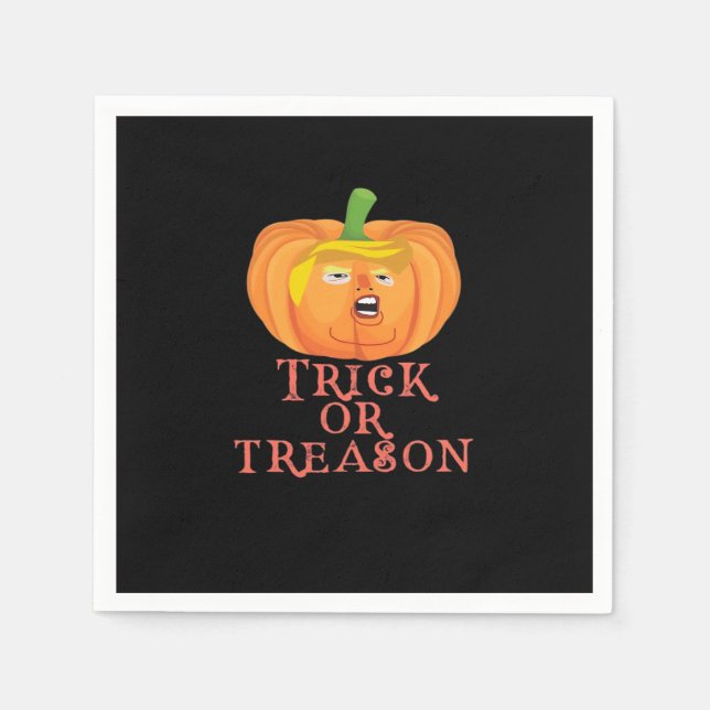 Trick oder Verrat Halloween Einprägen Trumpkin-Des Serviette (Vorderseite)