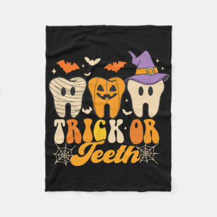 Trick oder Zähne Halloween Kostüme Dental Istant d Fleecedecke