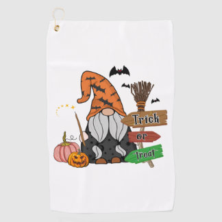 Trick oder zu behandeln Halloween Thema Gnomes Golfhandtuch
