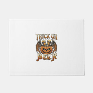 Trick Or Beer Halloween-Kürbis-Skelett-Flügel-Tass Fußmatte