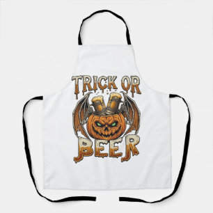 Trick Or Beer Halloween-Kürbis-Skelett-Flügel-Tass Schürze