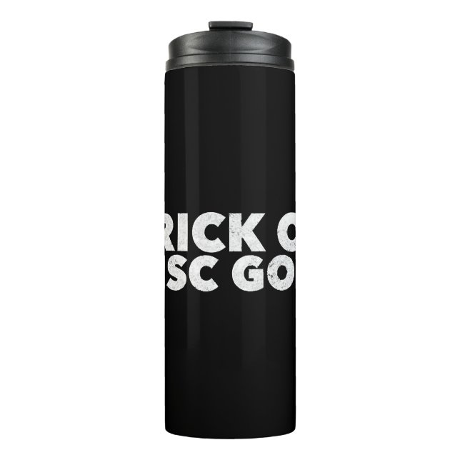 Trick or Disk Golf Funny Halloween Thermosbecher (Vorderseite)