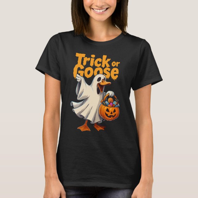 Trick or Goose Halloween Goose T-Shirt (Vorderseite)