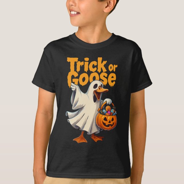 Trick or Goose Halloween Goose T-Shirt (Vorderseite)