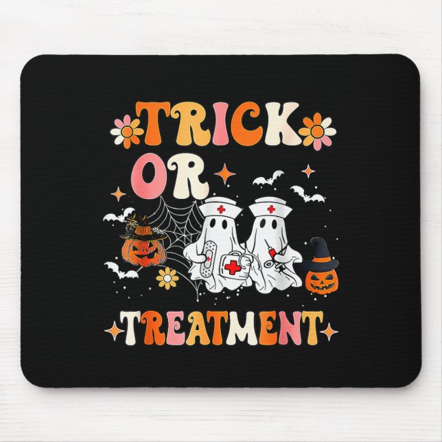 Trick Or Halloween Radiation Oncology Rad Therapy  Mousepad (Vorne)