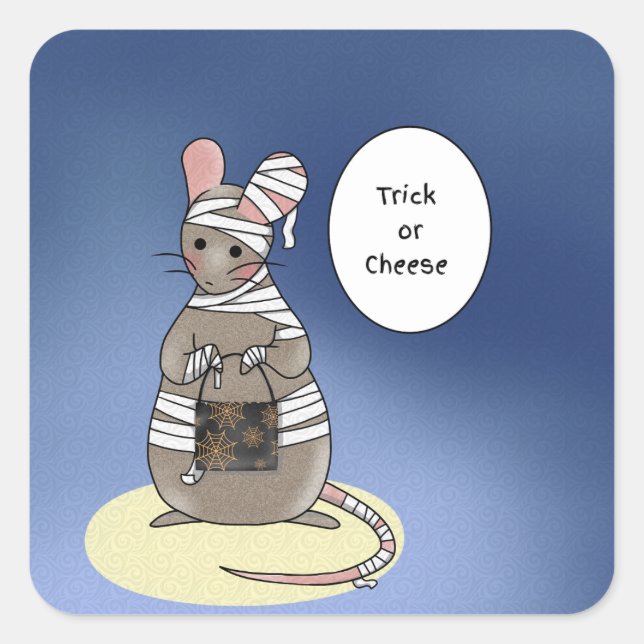 Trick-or-Käse Halloween-Mama Quadratischer Aufkleber (Vorderseite)