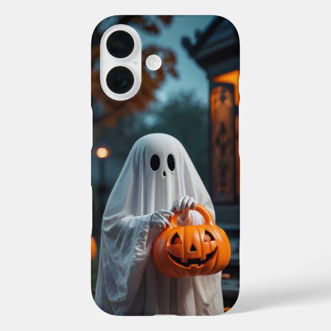 Trick-or-Leckerei-Ghost iPhone 16 Hülle (Rückseite)