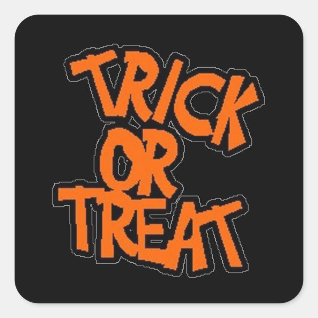 Trick-or-Leckerei - Halloween-Aufkleber Quadratischer Aufkleber (Vorderseite)