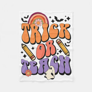 Trick or lehren Groovy Lehrer Ghost Funny Hallowee Fleecedecke