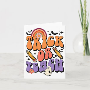 Trick or lehren Groovy Lehrer Ghost Funny Hallowee Karte