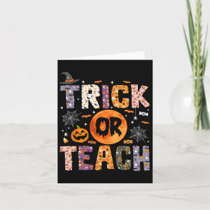 Trick or lehren lustige Lehrer Halloween Ghost Karte